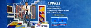 casa bbb22 Big Brother Cimento Efeito Perolizado para Paredes CS Tintas cor azul safira