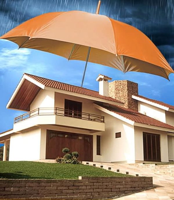 imagem de casa protegida contra chuvas