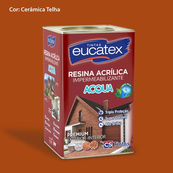 resina acrilica base agua eucatex 18l ceramica telha cs tintas