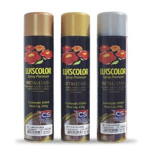 Tinta Spray Metalizada Lukscolor 350ml – kit com 2 unidades