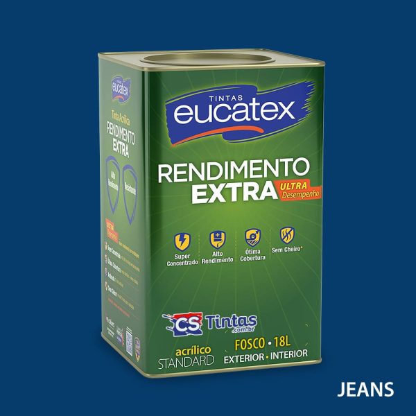 tinta acrilica uso interno e externo alto rendimento eucatex rendimento extra cor jeans 18L melhor preço