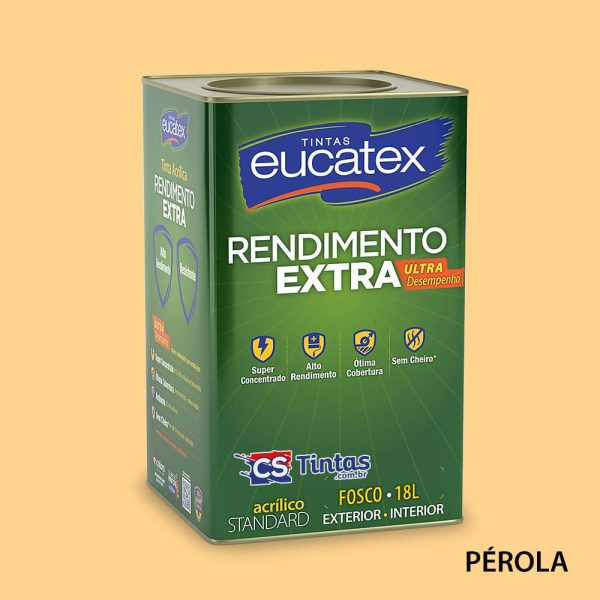 tinta acrilica uso interno e externo alto rendimento eucatex rendimento extra cor pérola 18L melhor preço