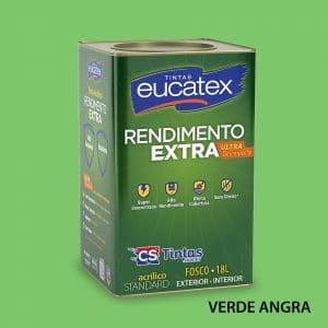 tinta acrilica uso interno e externo alto rendimento eucatex rendimento extra cor verde angra 18L melhor preço