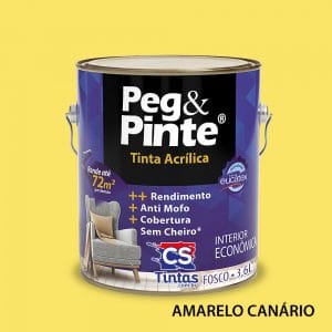 tinta acrilica uso interno eucatex pegpinte cor amarelo canario 3,6L