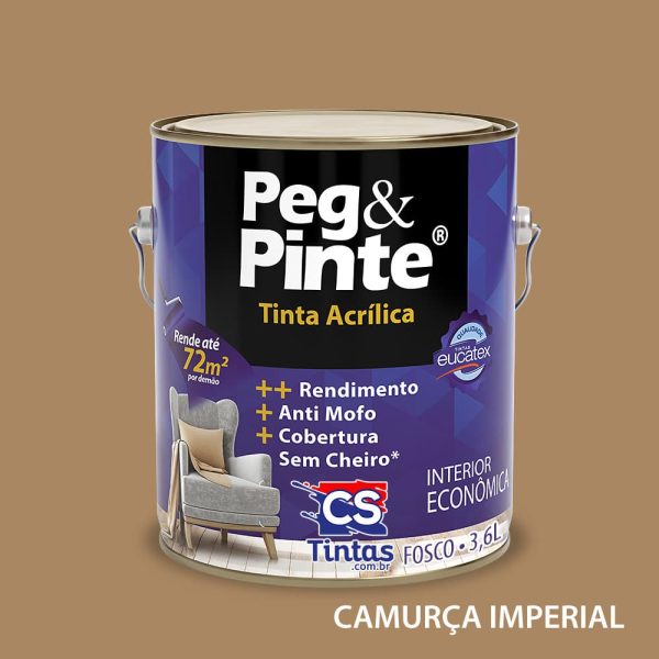 tinta acrilica uso interno eucatex pegpinte cor camurca imperial 3,6L