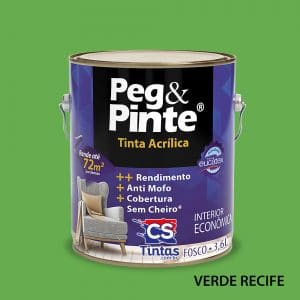 tinta acrilica uso interno eucatex pegpinte cor verde recife 3,6L